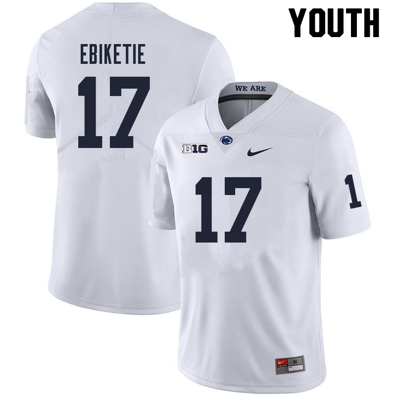 Youth #17 Arnold Ebiketie Penn State Nittany Lions College Football Jerseys Sale-White - Click Image to Close